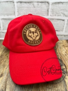 red hat with arctic fox patch