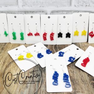 Different team earrings in acrylic