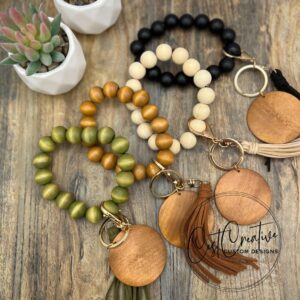 Wood bead wristlets
