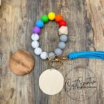 Silicone Bead Wristlet with engraved charm