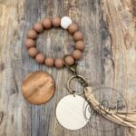 Silicone Bead Wristlet with engraved charm