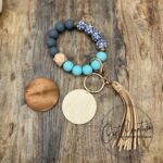 Silicone Bead Wristlet with engraved charm