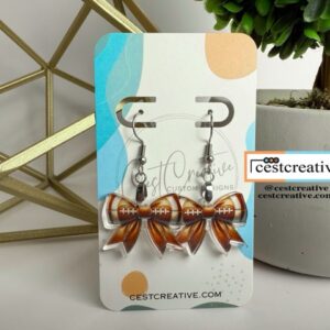 Bow Earrings Football - Colors